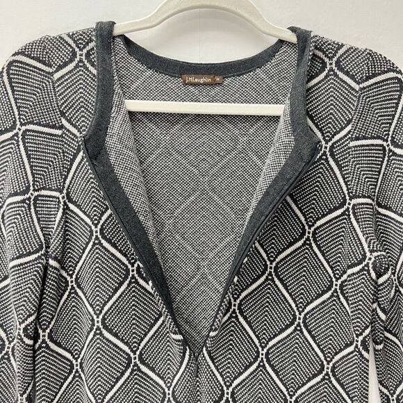 J.McLaughlin Grey Patterned Front Zip Knit Sweater Tunic Dress Size M - Picture 2 of 9